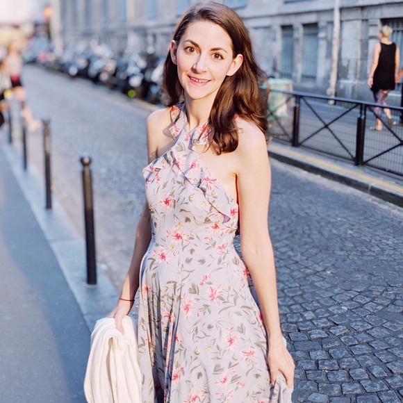 GAL MEETS GLAM - rare Ella Dress - Excellent condition (grey/blue floral) - Picture 3 of 14